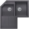  Evier en silgranit® puradur® Blanco Metra 518888 couleur gris rocher 830x830 avec 2 cuves vidage automatique