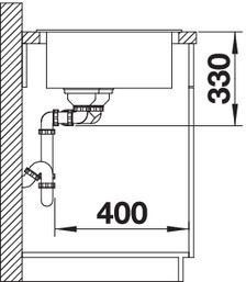 Plan Evier en silgranit® puradur® Blanco Naya 519654 couleur anthracite 1160x500 avec 2 cuves vidage automatique