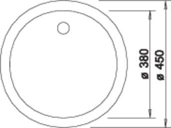Plan Evier en silgranit® puradur® Blanco Rondo 511629 couleur anthracite avec 1 cuve vidage automatique
