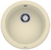 Evier en silgranit® puradur® Blanco Rondo 511623 couleur jasmin avec 1 cuve vidage automatique