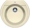 Evier en silgranit® puradur® Blanco Rondoval 515672 couleur jasmin 535x490 avec 1 cuve vidage automatique