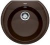 Evier en silgranit® puradur® Blanco Rondoval 515676 couleur café 535x490 avec 1 cuve vidage automatique