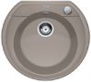 Evier en silgranit® puradur® Blanco Rondoval 517391 couleur tartufo 535x490 avec 1 cuve vidage manuel