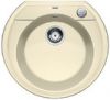 Evier en silgranit® puradur® Blanco Rondoval 515661 couleur jasmin 535x490 avec 1 cuve vidage manuel
