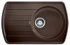 Evier en silgranit® puradur® Blanco Rondoval 515769 couleur café 780x500 avec 1 cuve vidage automatique