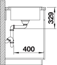 Plan Evier en silgranit® puradur® Blanco Sona 520876 couleur anthracite 780x500 avec 1 cuve vidage automatique