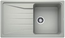  Evier en silgranit® puradur® Blanco Sona 520888 couleur gris perle 860x500 avec 1 cuve vidage automatique