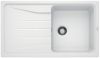 Evier en silgranit® puradur® Blanco Sona 520889 couleur blanc 860x500 avec 1 cuve vidage automatique