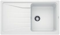 Evier en silgranit® puradur® Blanco Sona 520889 couleur blanc 860x500 avec 1 cuve vidage automatique
