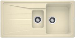  Evier en silgranit® puradur® Blanco Sona 520899 couleur jasmin 1000x500 avec 1 cuve vidage automatique