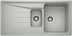  Evier en silgranit® puradur® Blanco Sona 520897 couleur gris perle 1000x500 avec 1 cuve vidage automatique