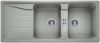  Evier en silgranit® puradur® Blanco Sona 520915 couleur gris perle 1160x500 avec 2 cuves vidage automatique
