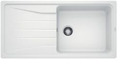  Evier en silgranit® puradur® Blanco Sona 520907 couleur blanc 1000x500 avec 1 cuve vidage automatique
