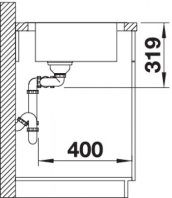 Plan 2 Evier Blanco avec 2 grandes cuves profondes en inox brossé avec vidage automatique 1160x500