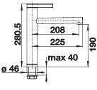 Plan Mitigeur en inox Blanco Mitigeur 517594 finition surface métallique couleur chrome