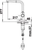 Plan Mitigeur en inox Blanco Mitigeur + Douchette 525210 finition surface métallique couleur chrome