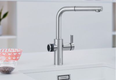 Vue 1 Mitigeur en inox Blanco Mitigeur + Douchette 525210 finition surface métallique couleur chrome