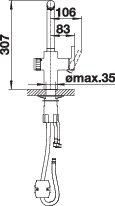 Plan Mitigeur en inox Blanco Mitigeur + Douchette 525211 finition surface métallique couleur pvd ultraresist