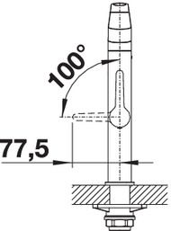 Plan Mitigeur en inox Blanco Mitigeur + Douchette 521547 finition surface métallique couleur inox brossé