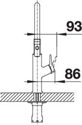 Plan Mitigeur en inox Blanco Mitigeur + Douchette 522405 finition surface métallique couleur pvd ultraresist