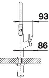 Plan Mitigeur en inox Blanco Mitigeur + Douchette 522407 finition surface métallique couleur pvd ultraresist