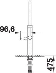 Plan Mitigeur en inox Blanco Mitigeur + Douchette 517597 finition surface métallique couleur chrome