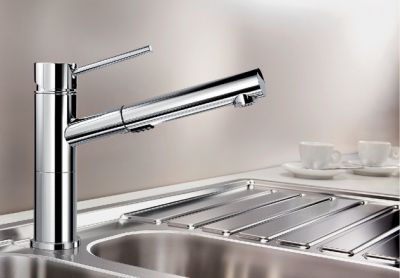 Vue 1 Mitigeur en inox Blanco Mitigeur + Douchette 518407 finition surface métallique couleur chrome