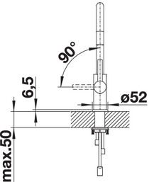 Plan Mitigeur en inox Blanco Mitigeur + Douchette 523121 finition surface métallique couleur inox brossé