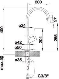 Plan Mitigeur en inox Blanco Mitigeur + Douchette 520767 finition surface métallique couleur chrome