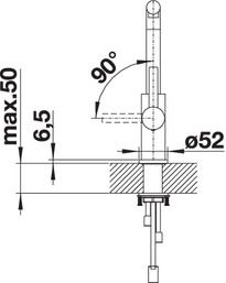 Plan Mitigeur en inox Blanco Mitigeur + Douchette 523123 finition surface métallique couleur inox brossé