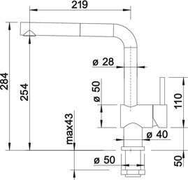 Plan Mitigeur en inox Blanco Mitigeur 514023 finition surface métallique couleur chrome