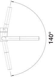 Plan Mitigeur en inox Blanco Mitigeur 514023 finition surface métallique couleur chrome