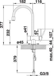 Plan Mitigeur en inox Blanco Mitigeur + Douchette 517180 finition surface métallique couleur inox brossé