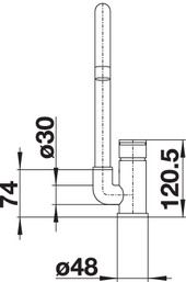 Plan Mitigeur en inox Blanco Mitigeur 519727 finition surface métallique couleur chrome