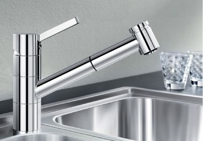 Vue 1 Mitigeur en inox Blanco Mitigeur + Douchette 517648 finition surface métallique couleur chrome