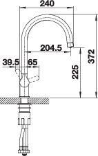 Plan Mitigeur en inox Blanco Mitigeur 520840 finition surface métallique couleur chrome