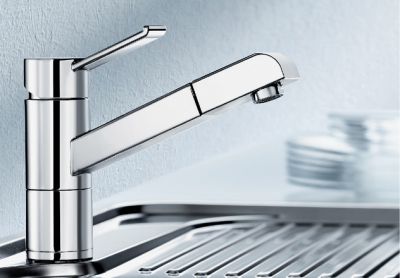 Vue 1 Mitigeur en inox Blanco Mitigeur + Douchette 517815 finition surface métallique couleur chrome