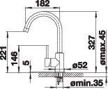 Plan Mitigeur en inox Blanco Mitigeur 517742 finition surface métallique couleur chrome