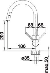 Plan Mitigeur en inox Blanco Mitigeur + Douchette 521454 finition surface métallique couleur chrome