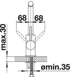 Plan Mitigeur en inox Blanco Mitigeur 519414 finition surface métallique couleur chrome