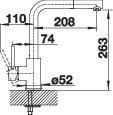 Plan Mitigeur en inox Blanco Mitigeur + Douchette 519810 finition surface métallique couleur chrome