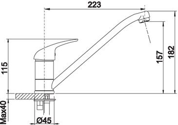 Plan Mitigeur en inox Blanco Mitigeur 515582 finition surface métallique couleur chrome