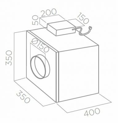 Plan Moteur externe GME88 pour hotte Elica Pandora. Aspiration 1495 m3/h 250W