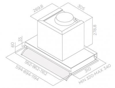 Plan Hotte en non précisé Elica Box In PRF0114761 couleur inox et verre