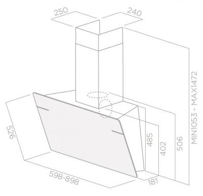 Plan Hotte en non précisé Elica L'essenza PRF0117403A couleur noir