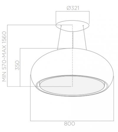 Plan Hotte en non précisé Elica Seashell PRF0024262A couleur blanc