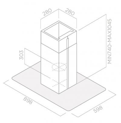 Plan Hotte en non précisé Elica Flat Glass Plus Island PRF0097369 couleur inox et verre