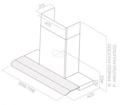 Plan Hotte en non précisé Elica Serendipity PRF0120282 couleur inox et verre