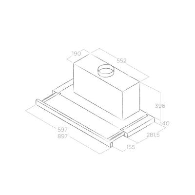 Plan Hotte en non précisé Elica Elite 35 PRF0139069 couleur argent et inox