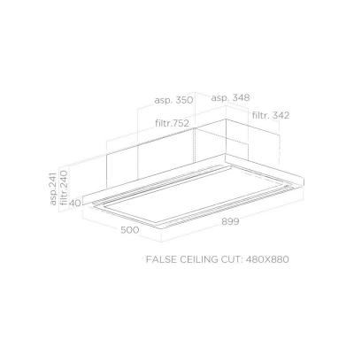 Plan Hotte en non précisé Elica Cloud Seven PRF0142094 couleur inox